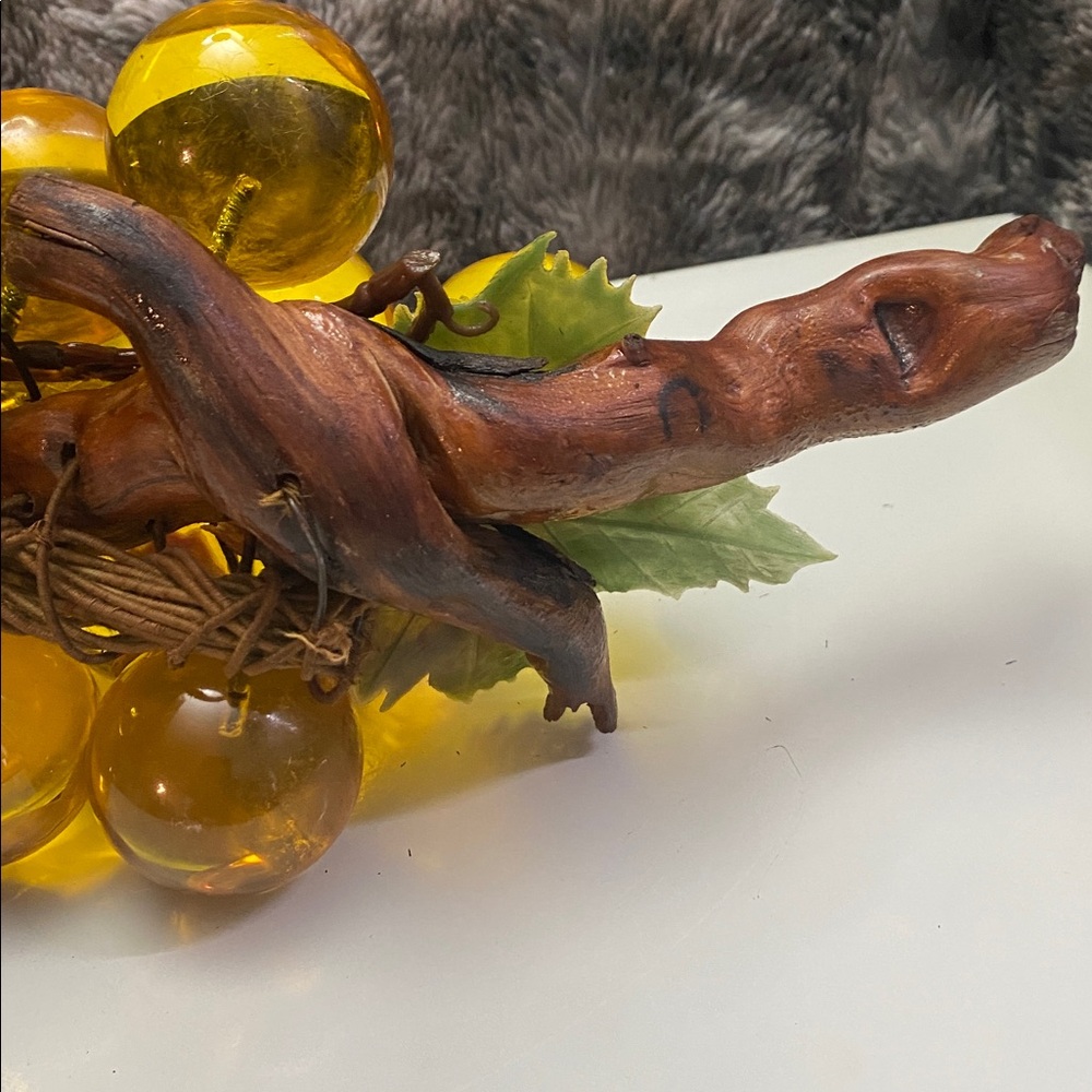 Vintage Amber/Yellow Glass Grape Cluster Decorative Accent - Picture 6 of 16